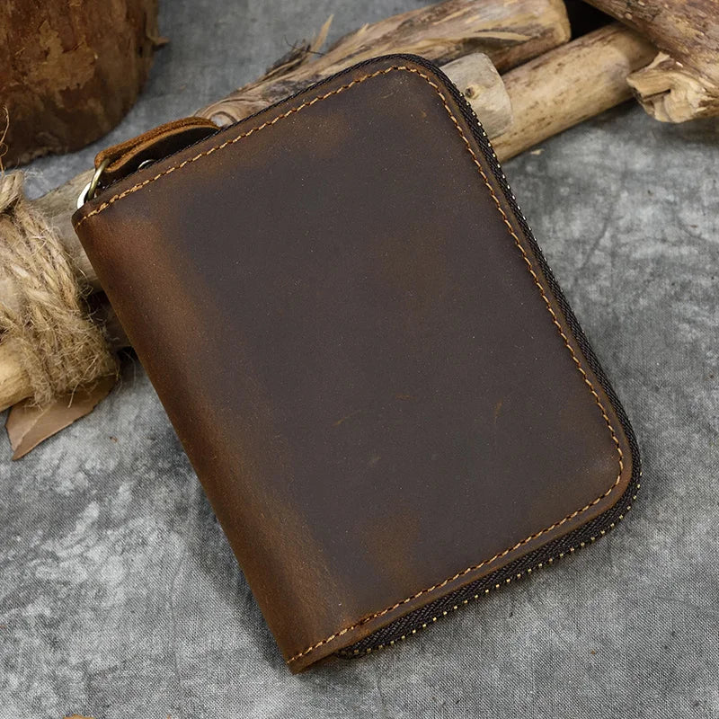 Trifold Snap Leather Wallet