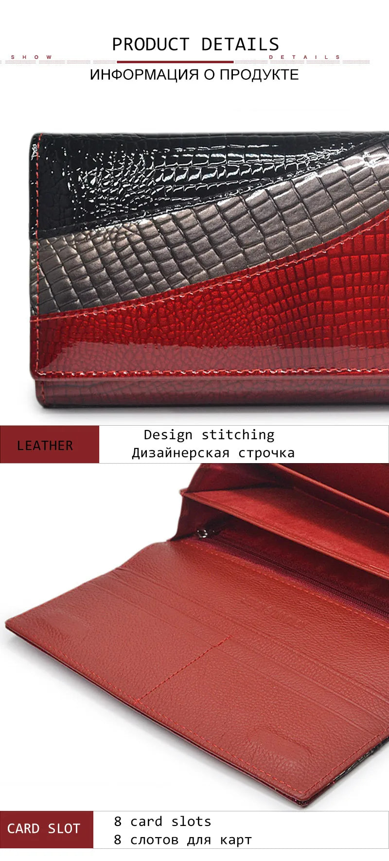 HH Women Wallets Brand Design High Quality Leather Wallet Female Hasp Fashion Alligator Long Women Wallets And Purses