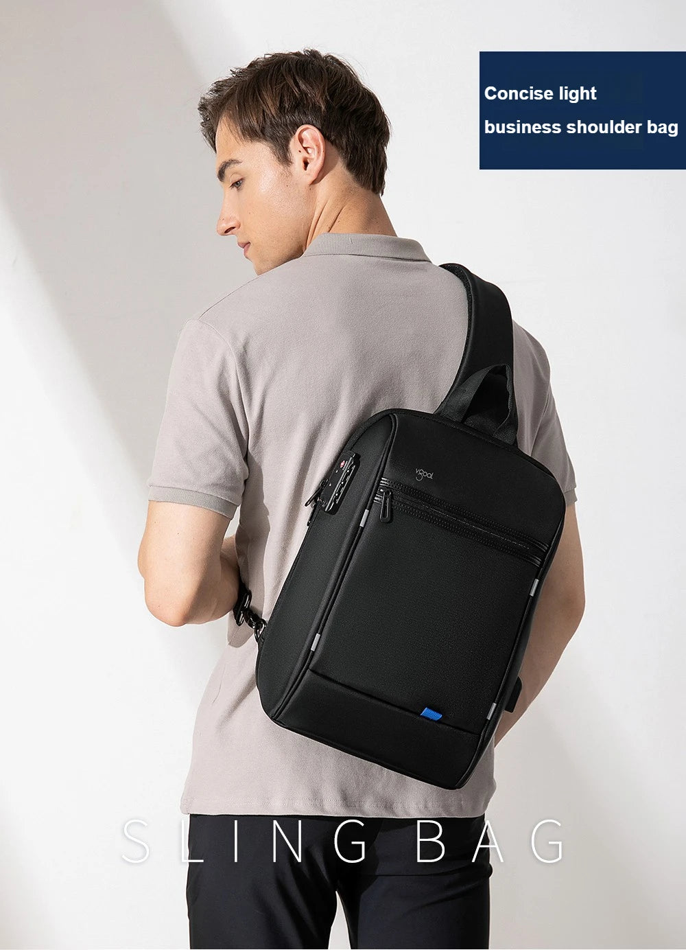 Kingsons/Vgoal Anti-theft Waterproof Single Shoulder Backpack For Men Laptop 14/13.3 inch W/ USB Charging Port&TSA Customs Lock