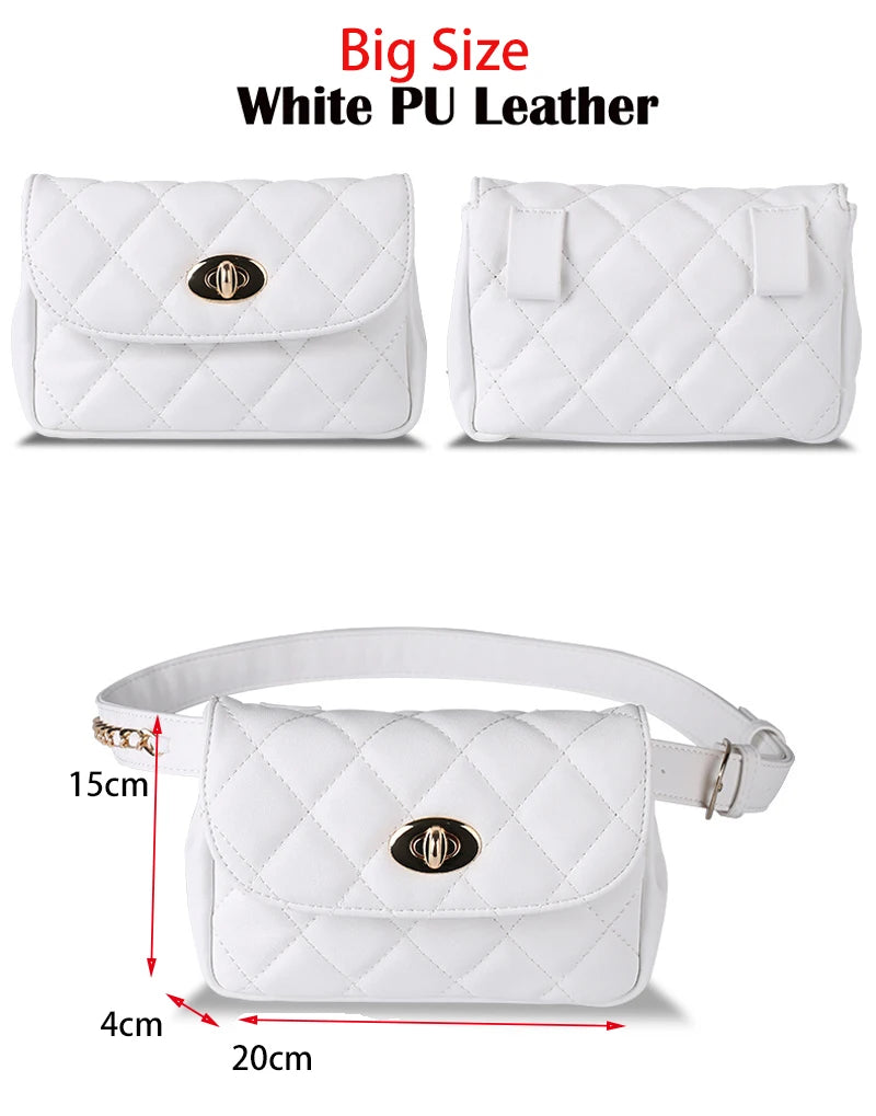 Mihaivina Fashion Leather Waist Bag Women Fanny Chest Bag Pack Femal Plaid Belt Bags Hip Money Travel Phone Pouch Bags