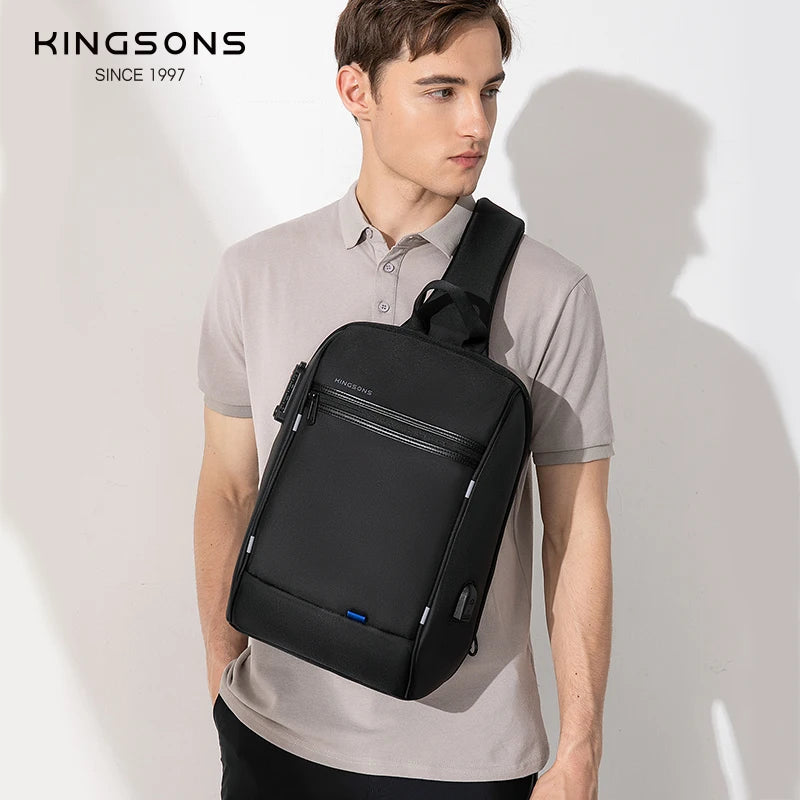 Kingsons/Vgoal Anti-theft Waterproof Single Shoulder Backpack For Men Laptop 14/13.3 inch W/ USB Charging Port&TSA Customs Lock