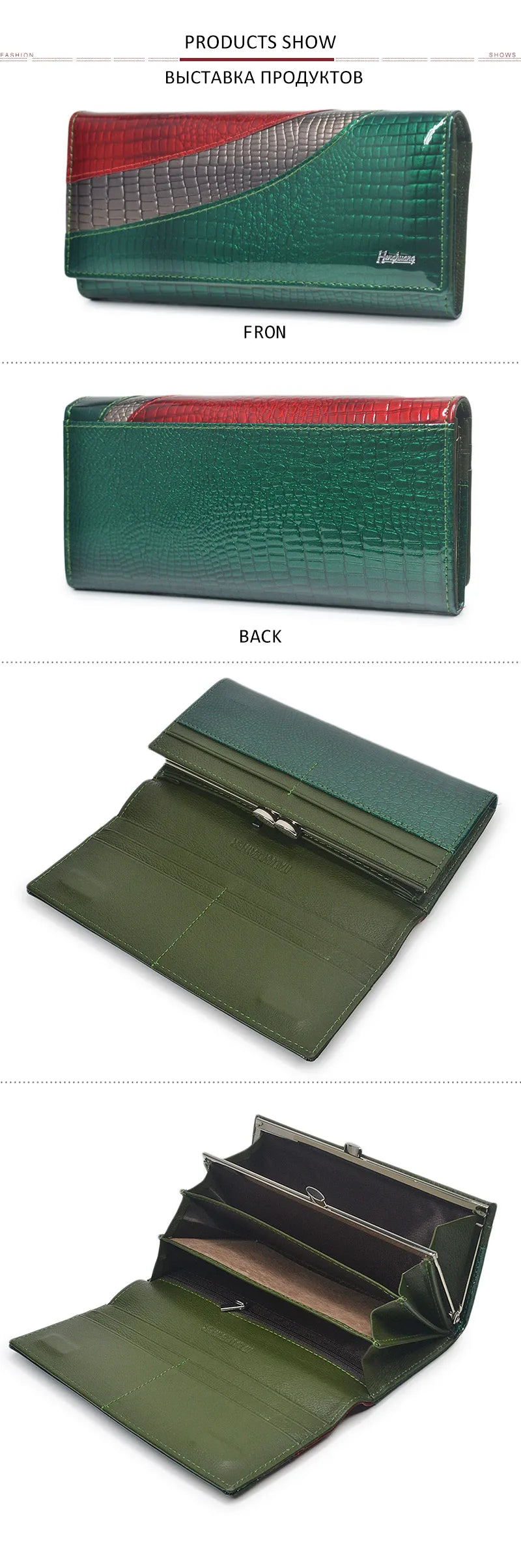 HH Women Wallets Brand Design High Quality Leather Wallet Female Hasp Fashion Alligator Long Women Wallets And Purses