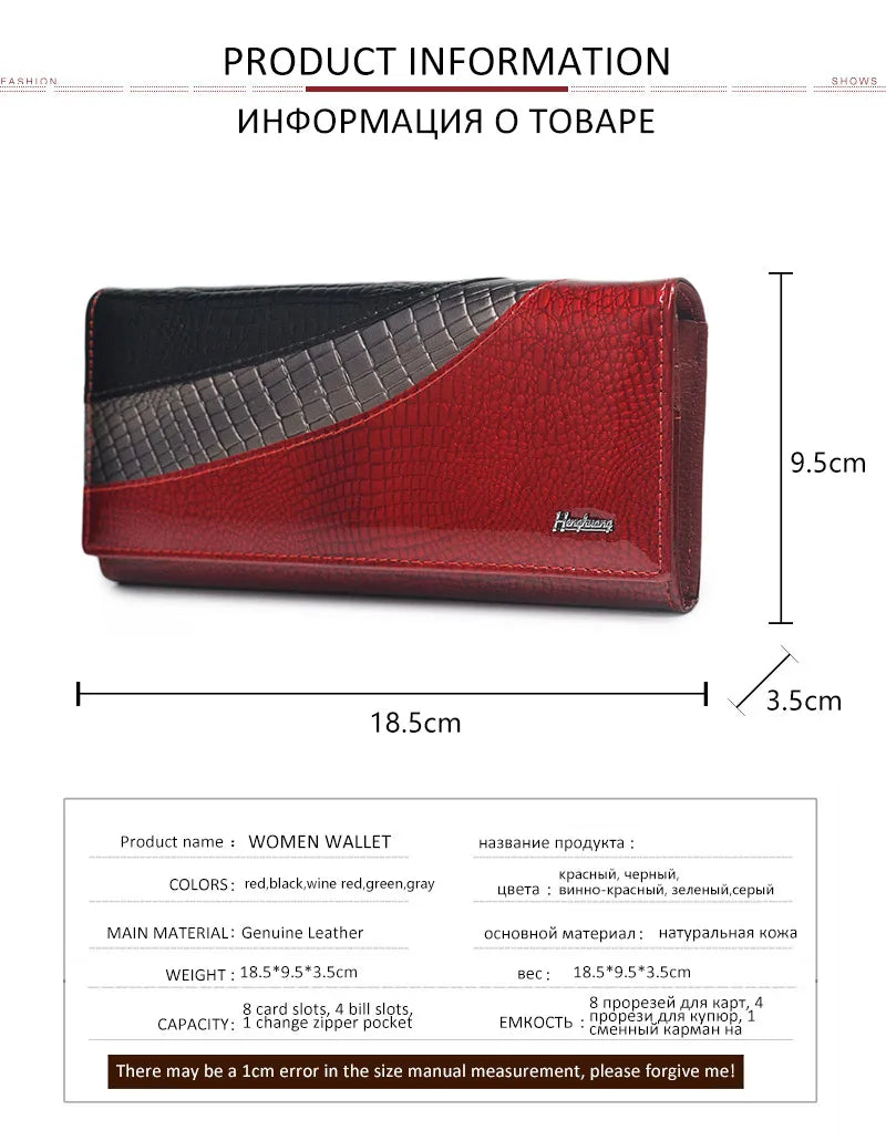 HH Women Wallets Brand Design High Quality Leather Wallet Female Hasp Fashion Alligator Long Women Wallets And Purses