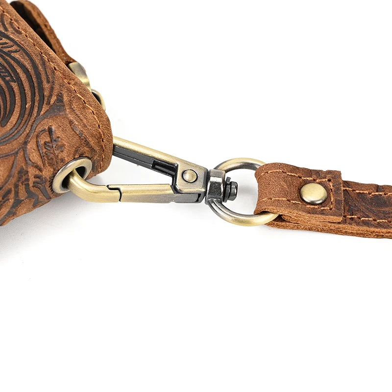 Luufan Vintage Crazy Horse Leather Men Women Long Purse Wallet Credit Card Double Zip Wallets Long Wallet Male Clutch Purse