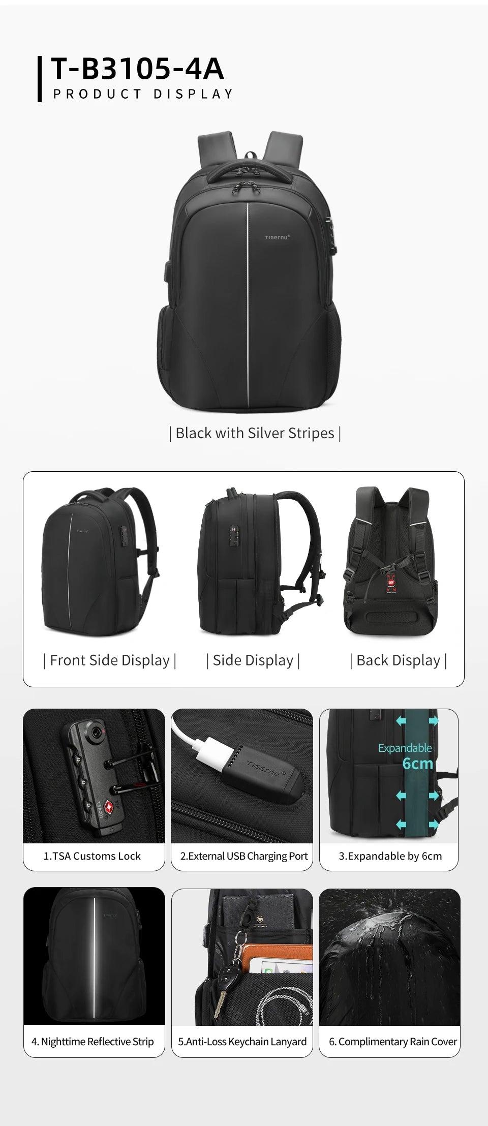 Lifetime Warranty Travel Backpack 14-15.6-17'' Laptop Backpack For Men TSA Anti Theft Backpack Male Backpack For School mochilas