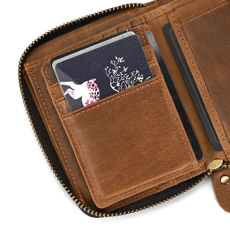 Trifold Snap Leather Wallet