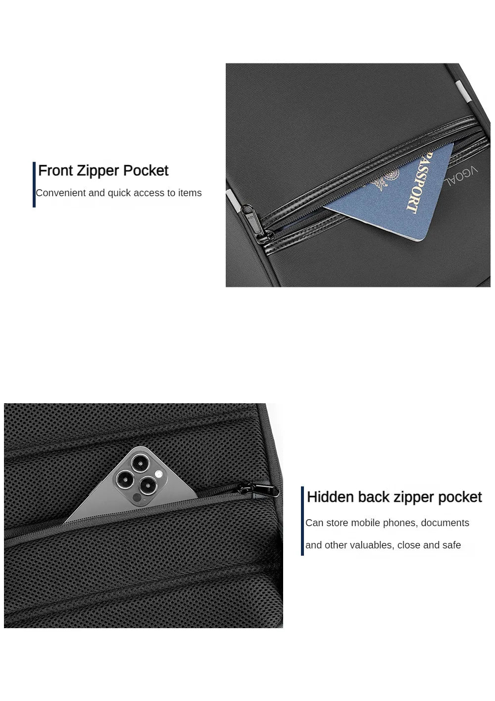 Kingsons/Vgoal Anti-theft Waterproof Single Shoulder Backpack For Men Laptop 14/13.3 inch W/ USB Charging Port&TSA Customs Lock