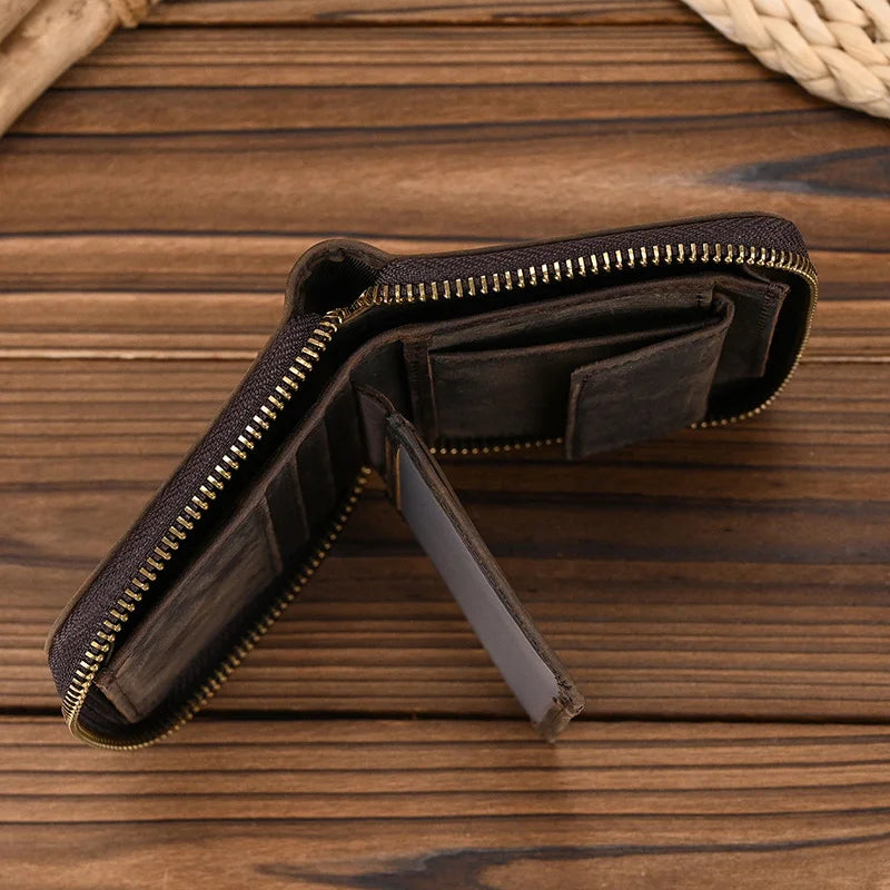 Trifold Snap Leather Wallet