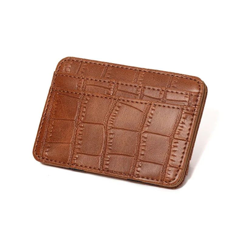 New Arrival High Quality Leather Magic Wallets Fashion Small Men Money Clips Card Purse Thin Cash Holder 3 Colors