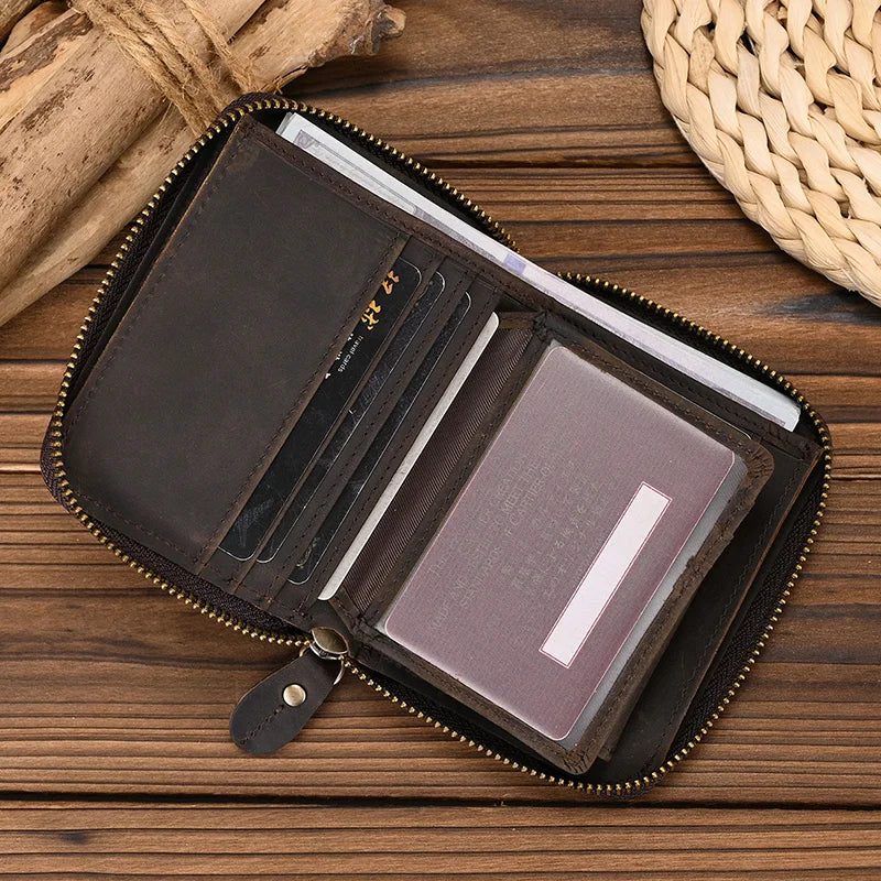 Trifold Snap Leather Wallet