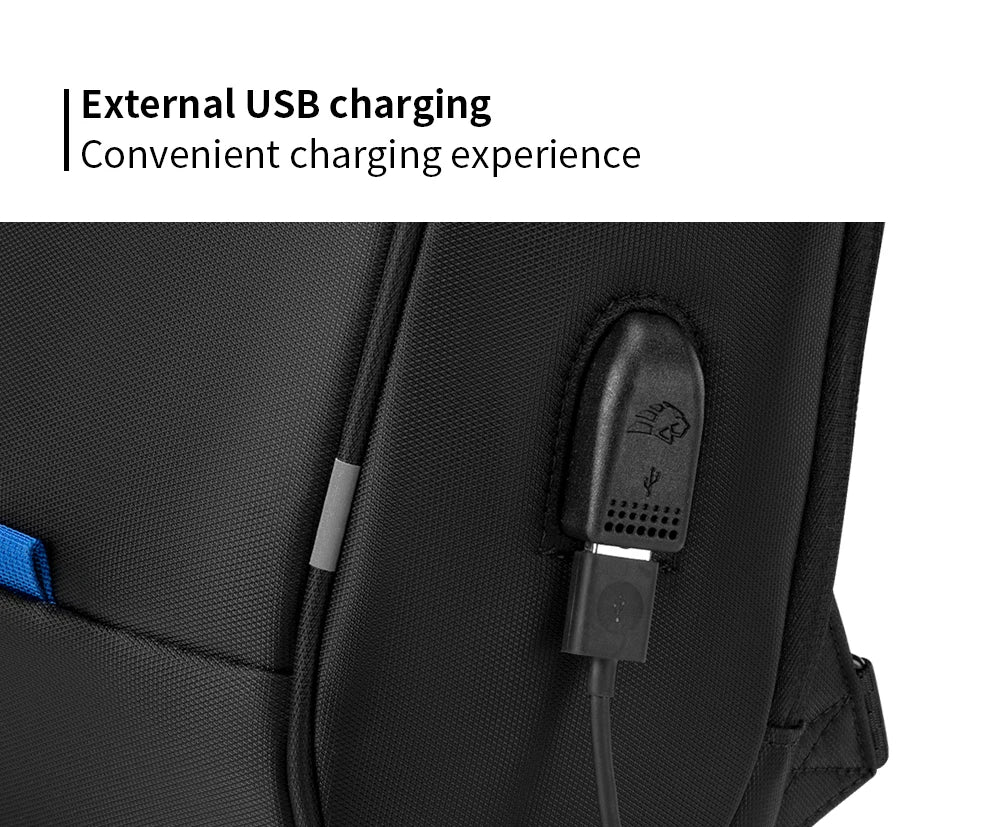 Kingsons/Vgoal Anti-theft Waterproof Single Shoulder Backpack For Men Laptop 14/13.3 inch W/ USB Charging Port&TSA Customs Lock