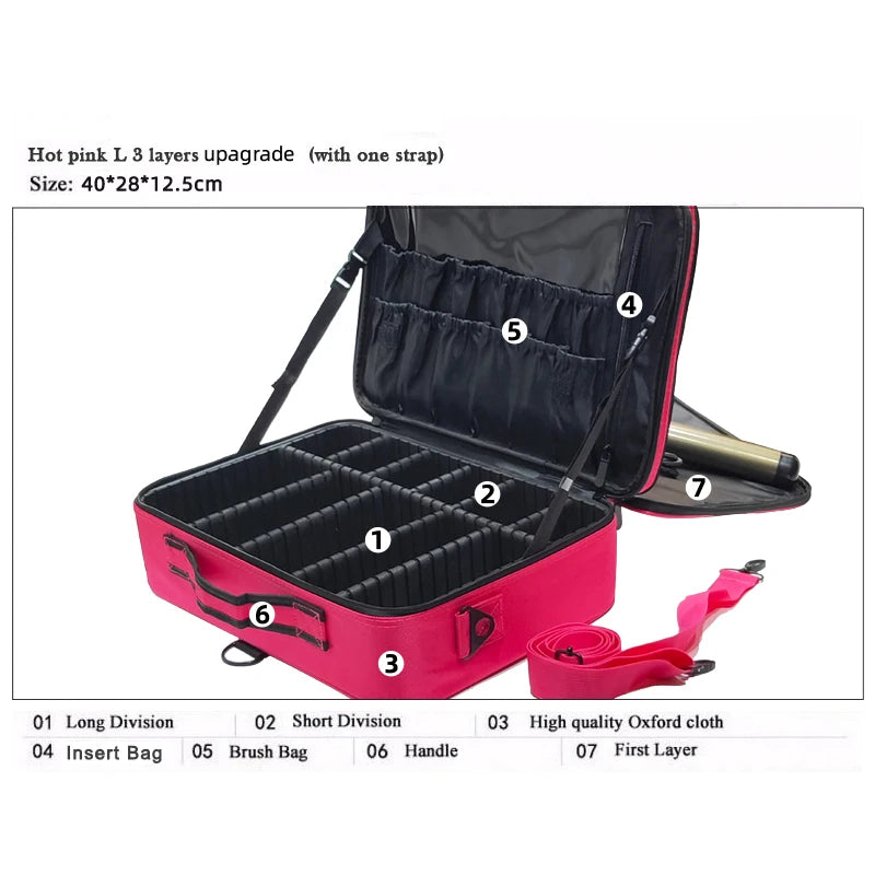 Large Capacity Makeup Case for Professinal