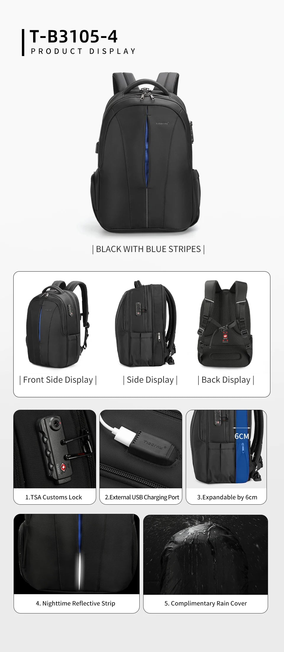 Lifetime Warranty Travel Backpack 14-15.6-17'' Laptop Backpack For Men TSA Anti Theft Backpack Male Backpack For School mochilas