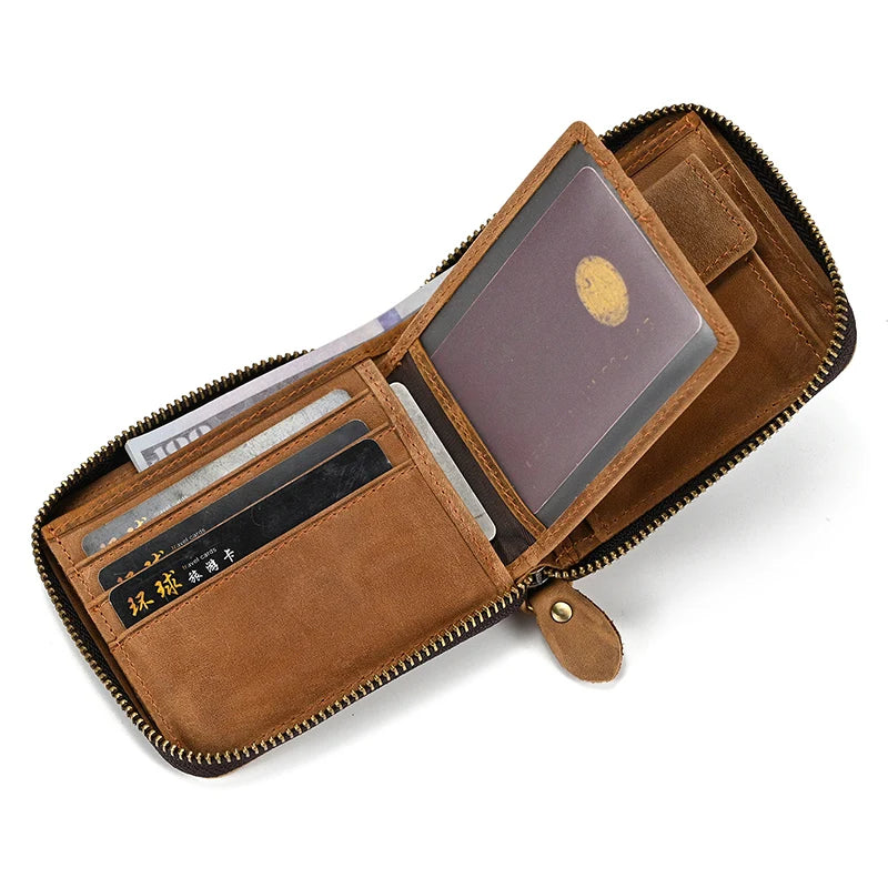 Trifold Snap Leather Wallet