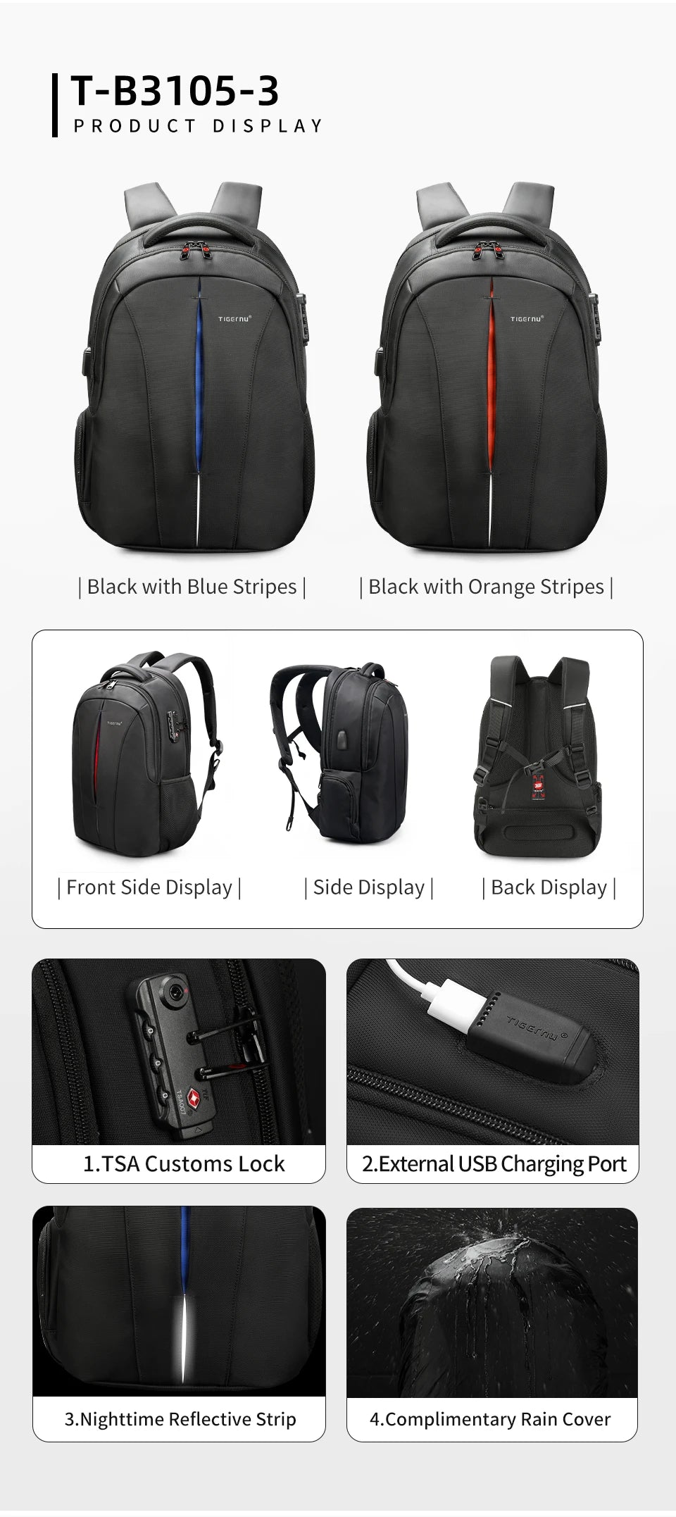 Lifetime Warranty Travel Backpack 14-15.6-17'' Laptop Backpack For Men TSA Anti Theft Backpack Male Backpack For School mochilas