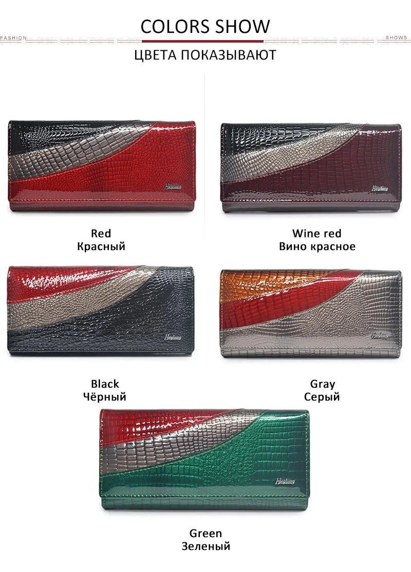 HH Women Wallets Brand Design High Quality Leather Wallet Female Hasp Fashion Alligator Long Women Wallets And Purses