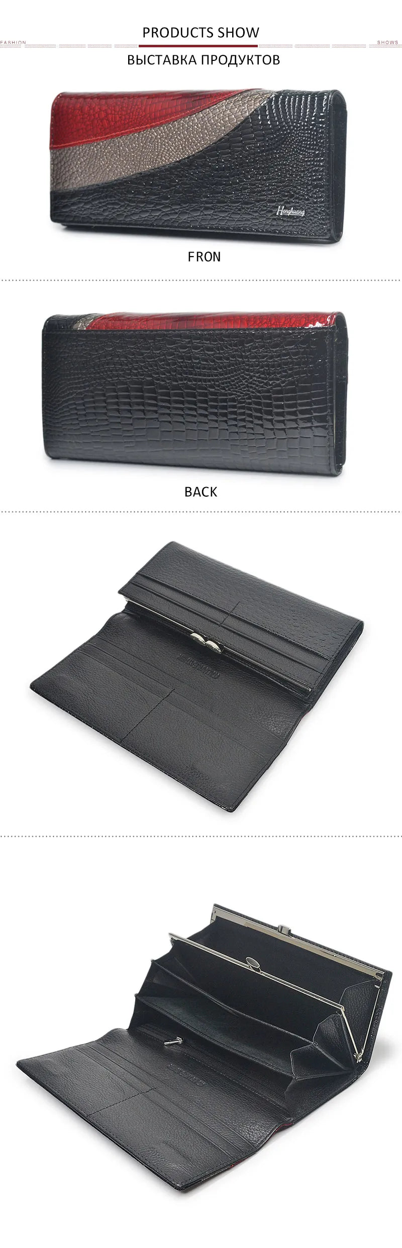 HH Women Wallets Brand Design High Quality Leather Wallet Female Hasp Fashion Alligator Long Women Wallets And Purses
