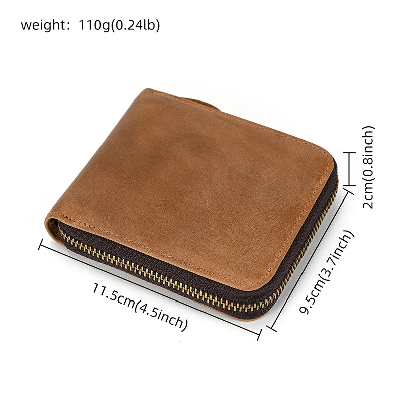 Trifold Snap Leather Wallet