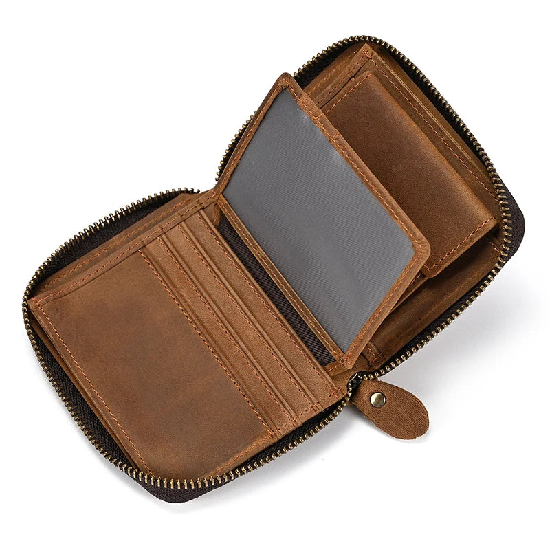 Trifold Snap Leather Wallet