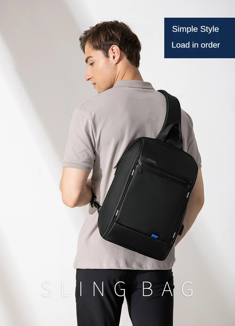 Kingsons/Vgoal Anti-theft Waterproof Single Shoulder Backpack For Men Laptop 14/13.3 inch W/ USB Charging Port&TSA Customs Lock