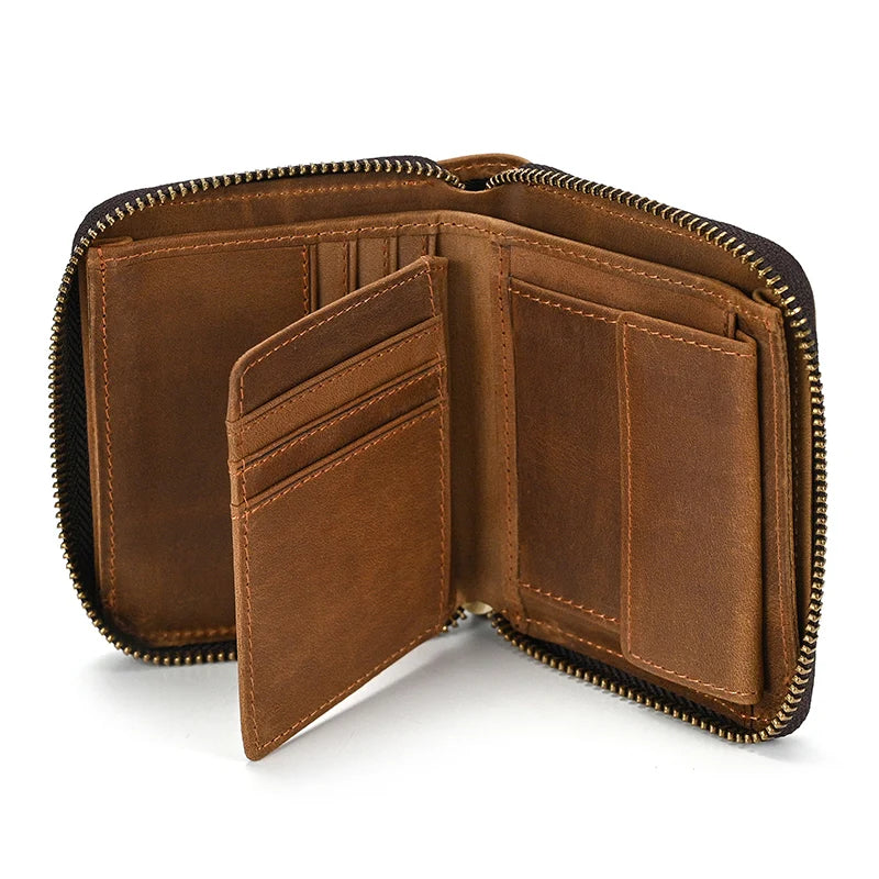 Trifold Snap Leather Wallet
