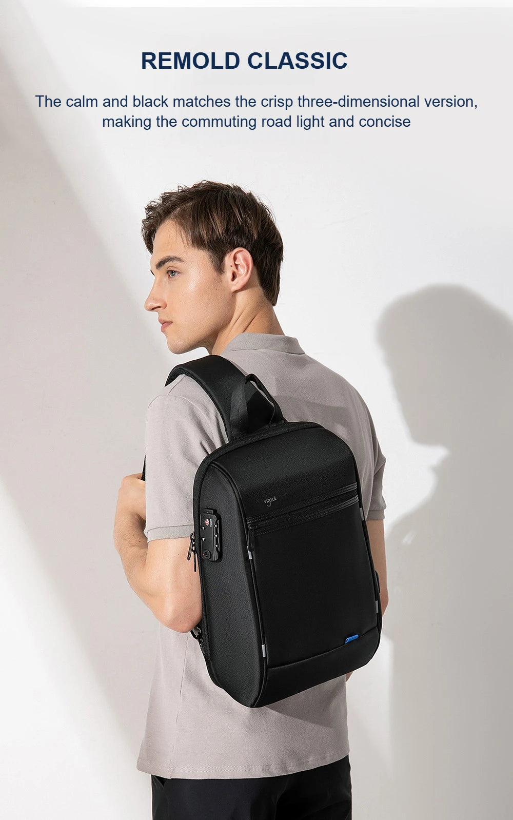 Kingsons/Vgoal Anti-theft Waterproof Single Shoulder Backpack For Men Laptop 14/13.3 inch W/ USB Charging Port&TSA Customs Lock