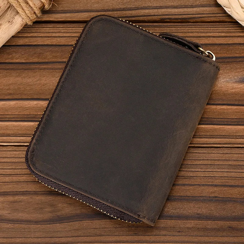 Trifold Snap Leather Wallet