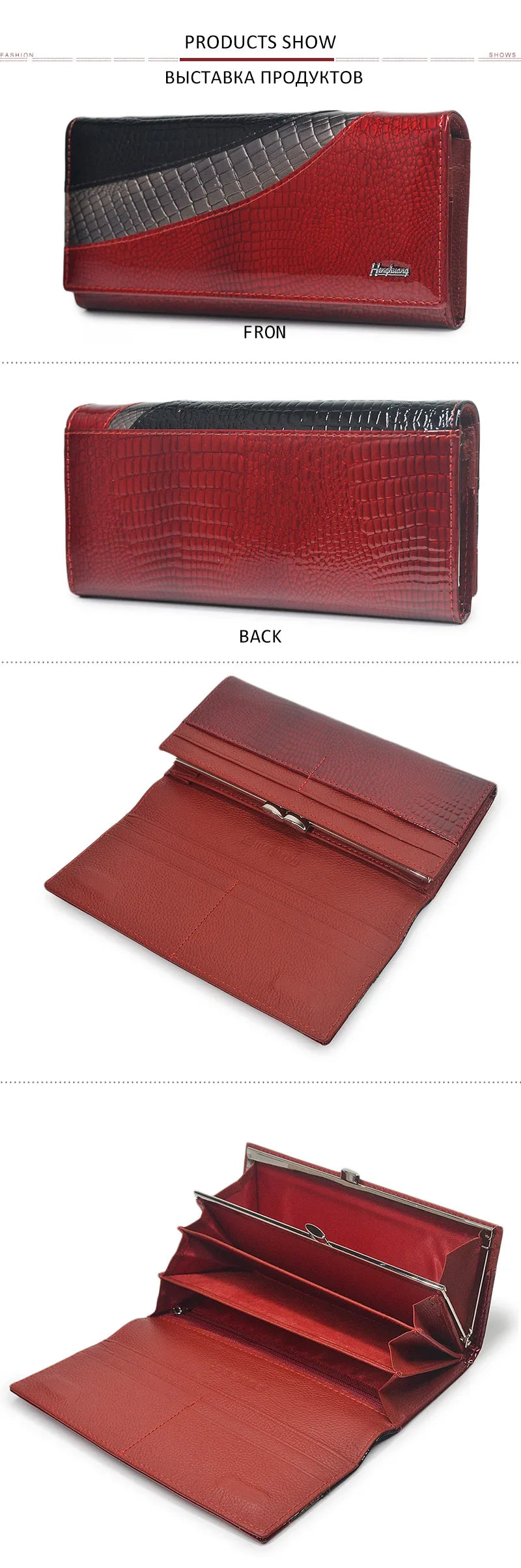 HH Women Wallets Brand Design High Quality Leather Wallet Female Hasp Fashion Alligator Long Women Wallets And Purses