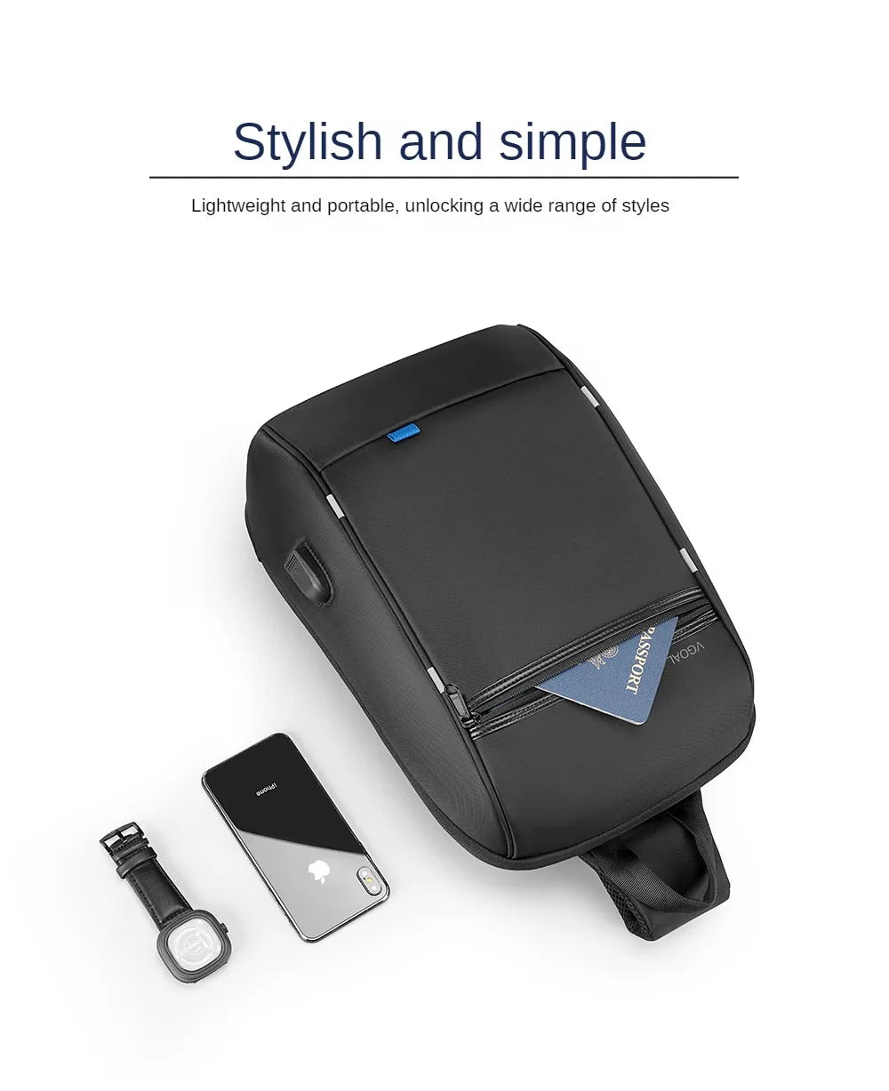 Kingsons/Vgoal Anti-theft Waterproof Single Shoulder Backpack For Men Laptop 14/13.3 inch W/ USB Charging Port&TSA Customs Lock