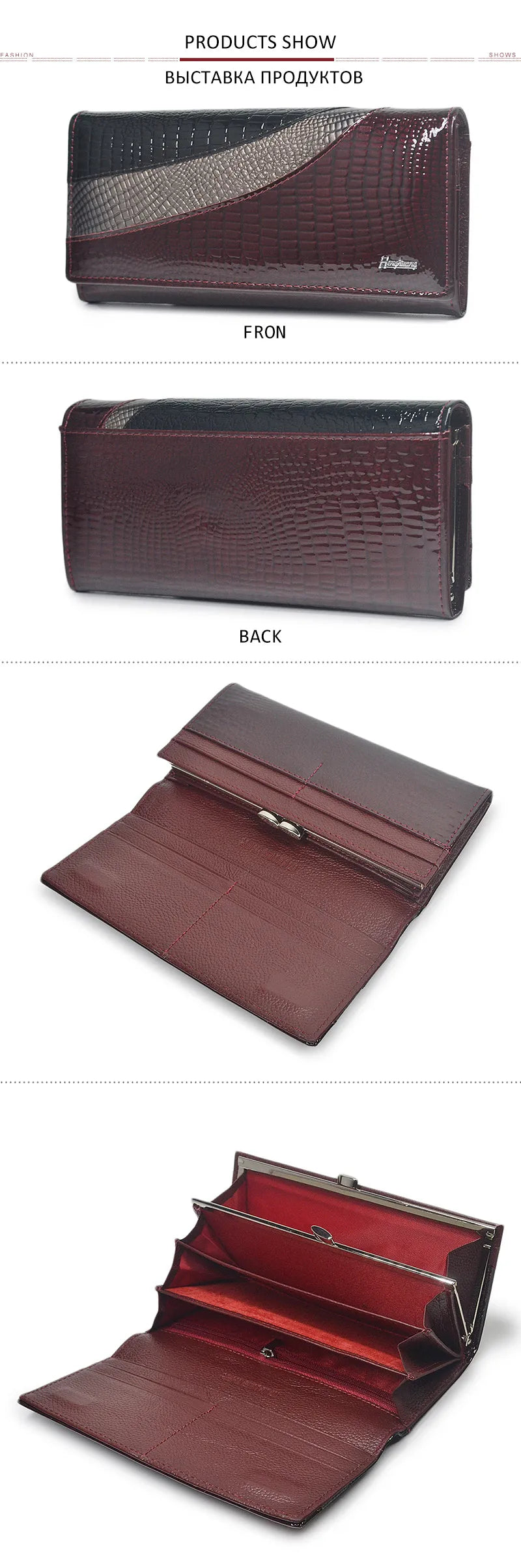 HH Women Wallets Brand Design High Quality Leather Wallet Female Hasp Fashion Alligator Long Women Wallets And Purses