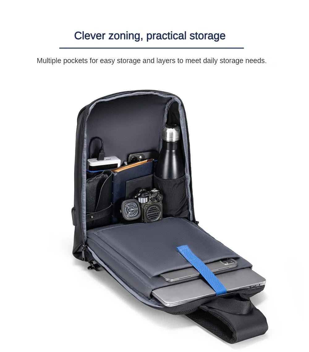 Kingsons/Vgoal Anti-theft Waterproof Single Shoulder Backpack For Men Laptop 14/13.3 inch W/ USB Charging Port&TSA Customs Lock