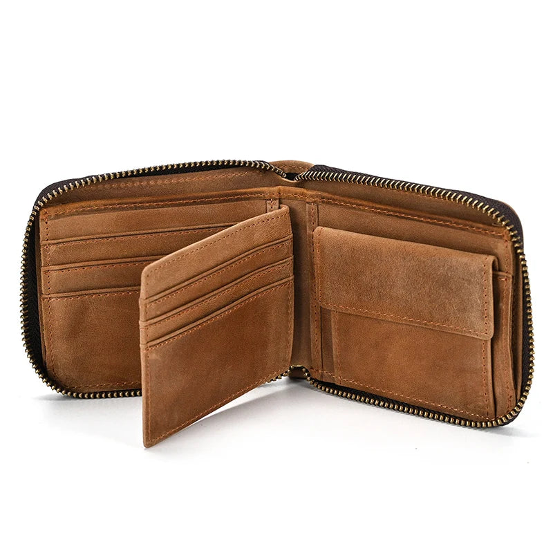 Trifold Snap Leather Wallet