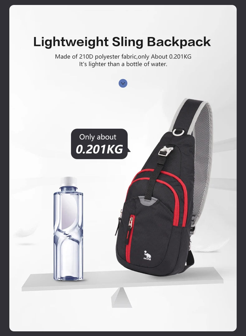 OIWAS Casual Crossbody Chest Bag Sling Shoulder Men's Bag One Strap Lightweight Male Bags Pouch DayPack for Men Travel Sport